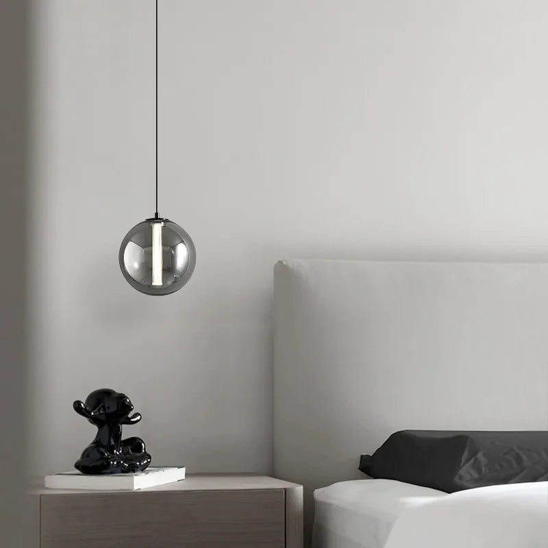 Suspension — En verre fumé lampe design pour restaurant et café
