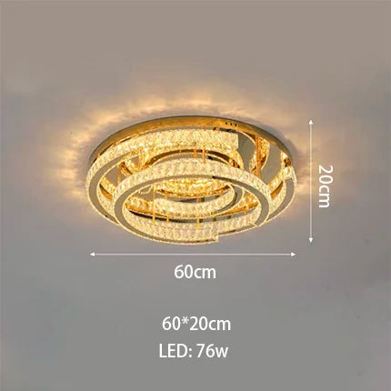Plafonnier led moderne en cristal design réglable Manon Clarté - Jeux de Reflets & Présence Raffinée