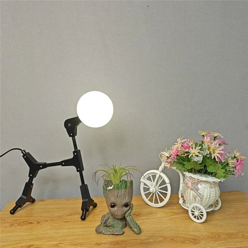 lampe de sol art abstrait animaux fer décoration nordique