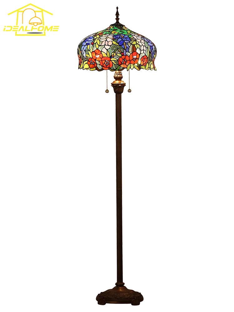 Lampadaire — Vintage rétro tiffany LED pour décoration intérieure ambiance