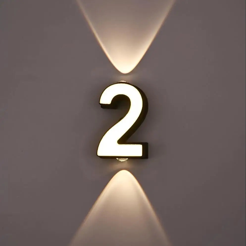 Applique murale — LED numéro de chiffre intérieur et extérieur IP65 étanche moderne minimalisme Style aluminium porche lumières de jardin