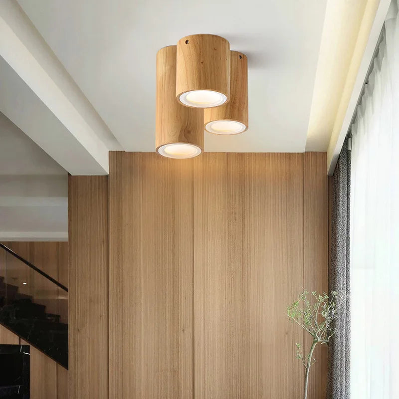 Lampe plafonnier moderne bois surface Milène Silhouette - Une Présence Naturelle Apaisante