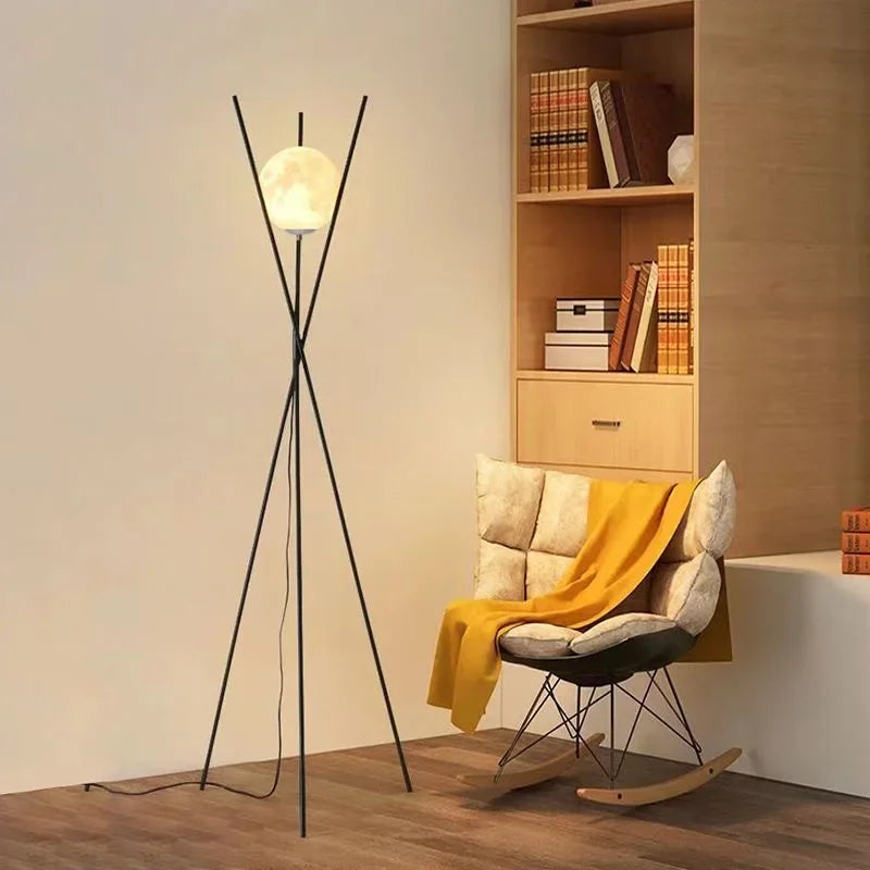 Lampadaire — LED moderne boule de verre trépied lampe décorative