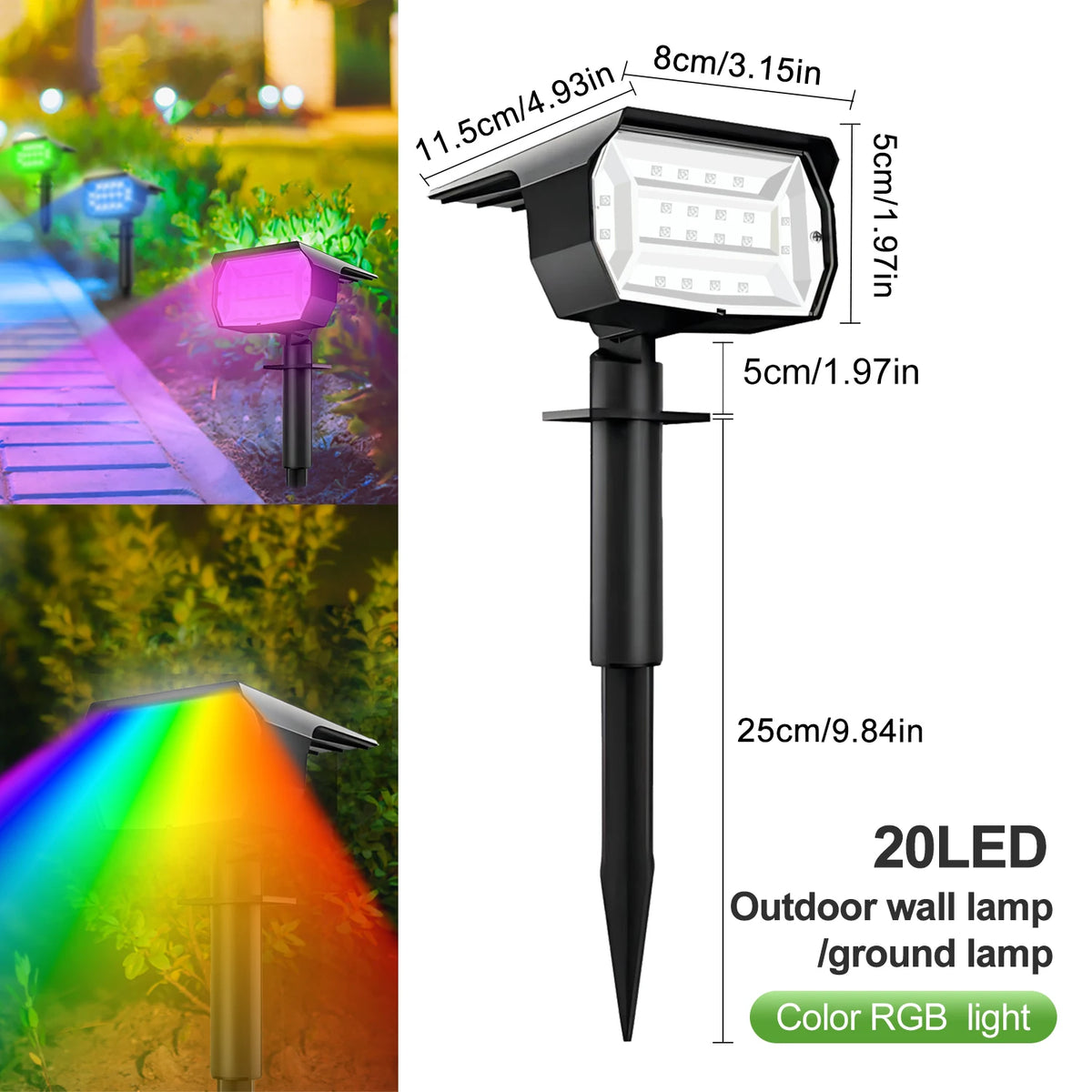 Spot solaire LED de jardin à trois modes, IP65 – Soléon