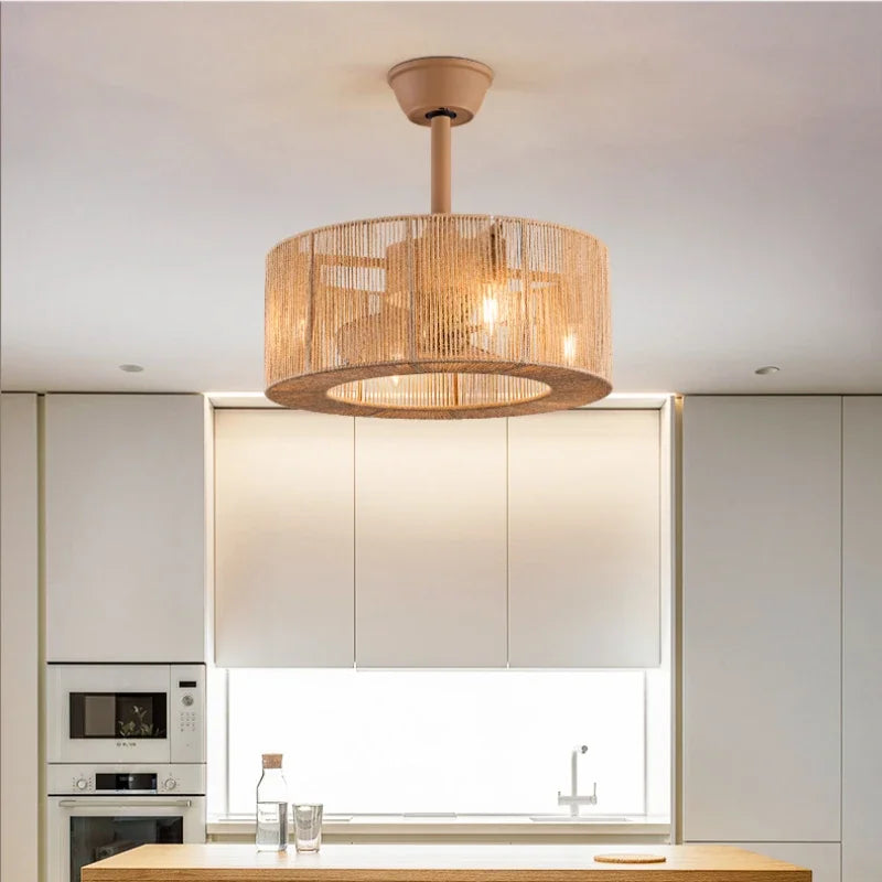 Ventilateur de plafond Naturel Madeleine Sillage en Corde
