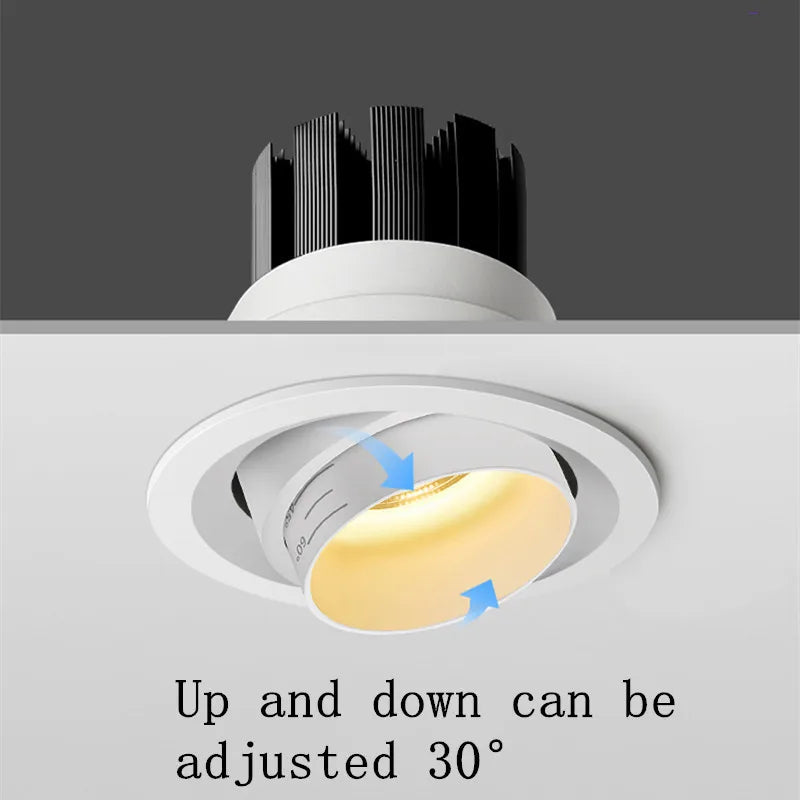 Plafonnier style zoom angle réglable encastré led downlight cob Isaure Sérénade en Aluminium - Caractère & Élégance dans le Décor