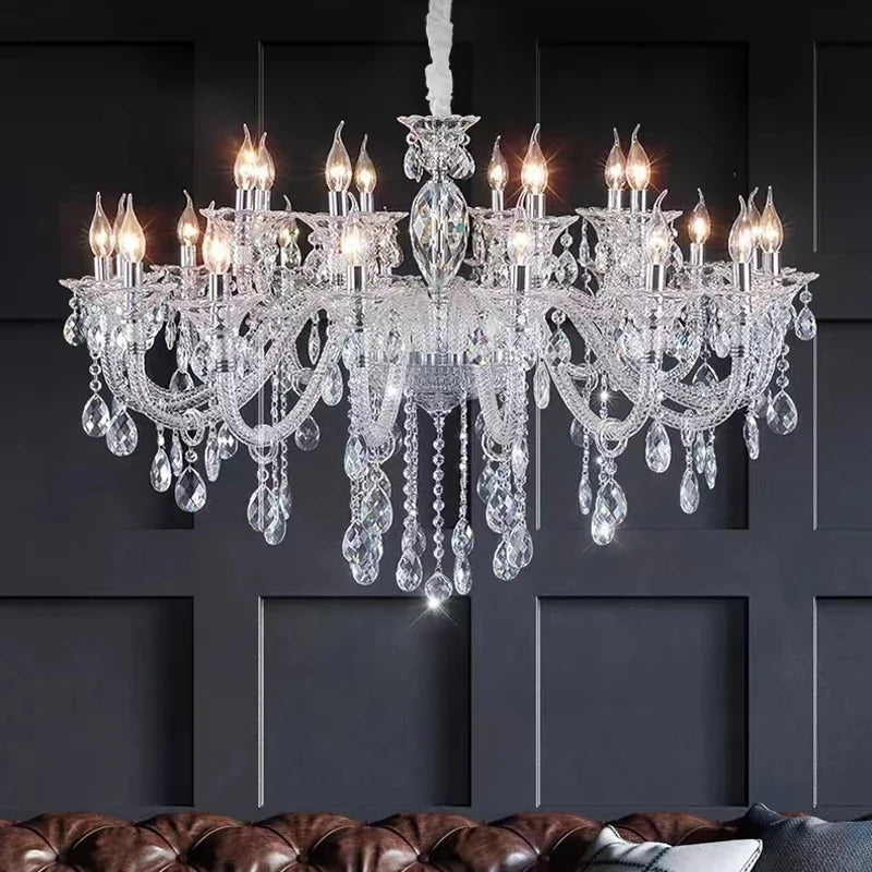 Lustre — Moderne en verre cristal pour espace de luxe