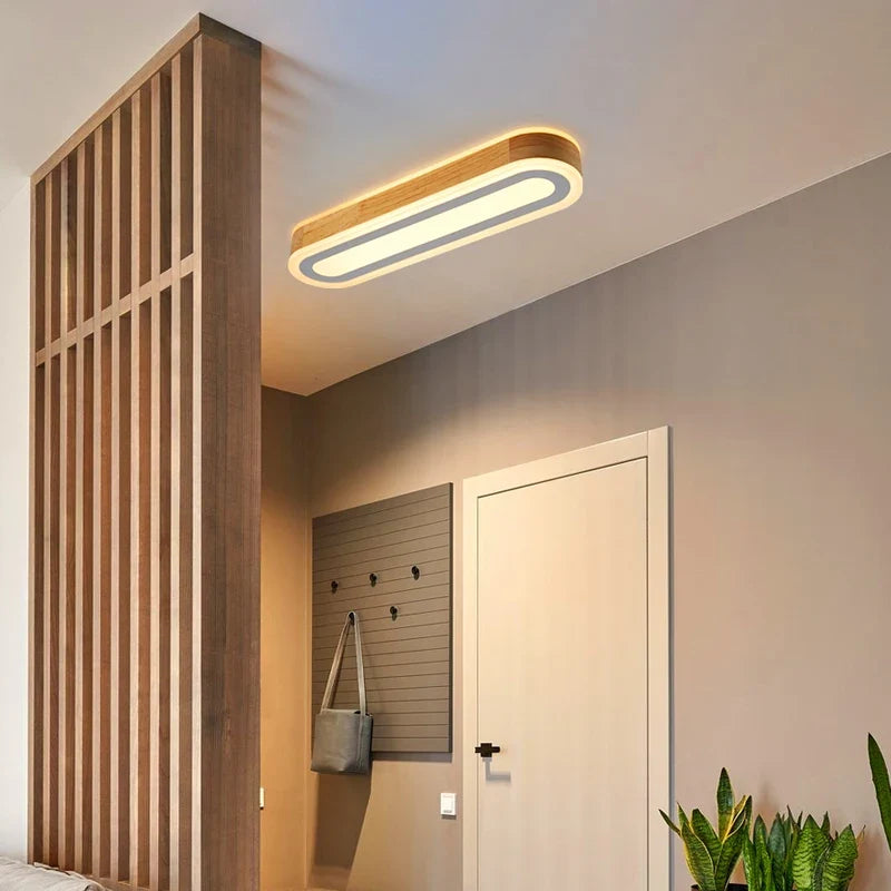 Plafonnier led rond moderne pour maison et hôtel Juliette Écrin en Bois - Matière Chaleureuse & Lignes Élégantes