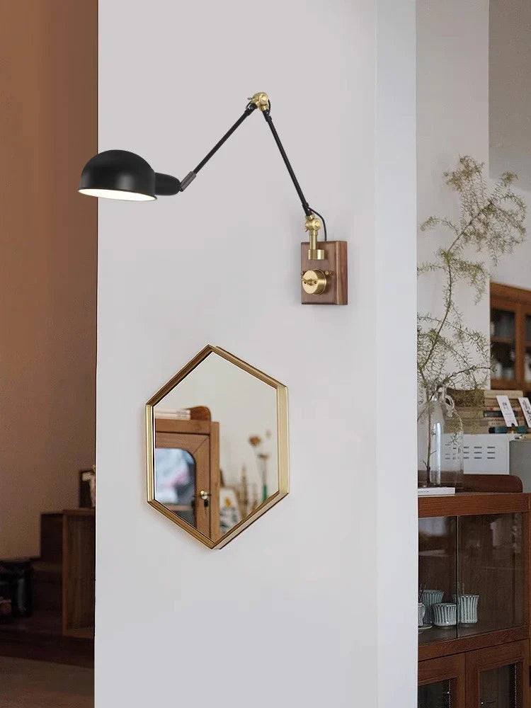 Applique murale moderne à bras long luminaire décoratif d'intérieur Nine Florilège en Bois - Chaleur du Bois & Atmosphère Accueillante