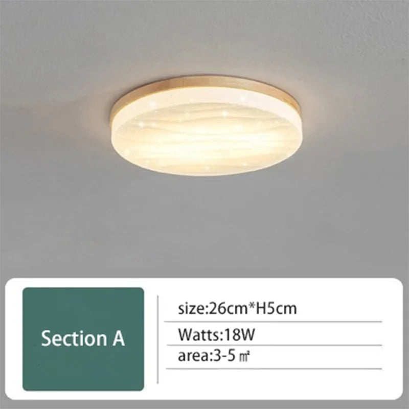 Plafonnier led minimaliste en bois massif pour entrée Naëlle Mirage - Matière Chaleureuse & Lignes Élégantes