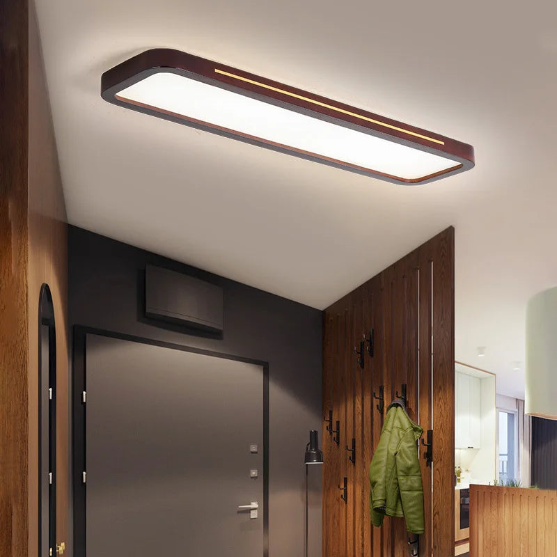 Plafonnier led ultra-mince moderne pour entrée et balcon Viviane Lueur en Bois - Matière Chaleureuse & Lignes Élégantes