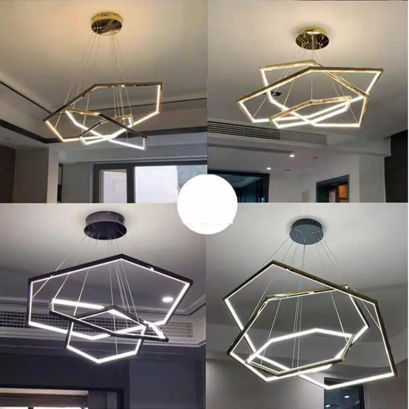 Suspension — Hexagone LED simple moderne luxe suspension