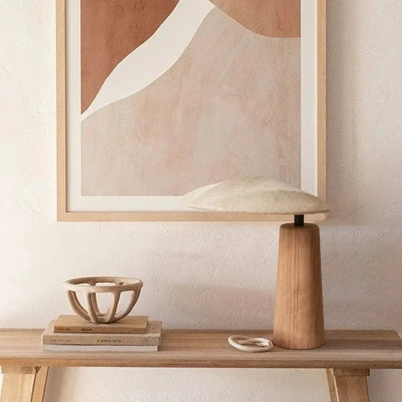 lampe de bureau en bois rétro vintage zen art décorative