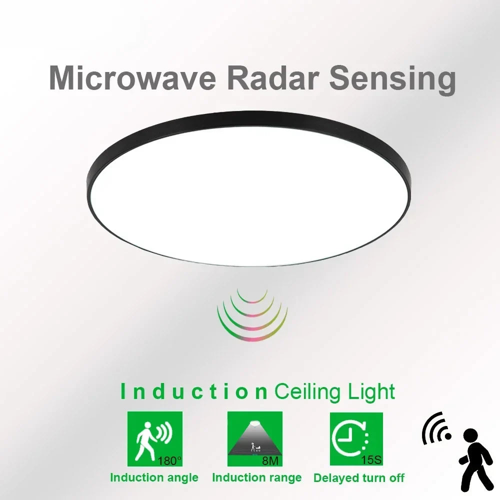 Plafonnier LED à détection de radar super mince 27CM plafonnier à induction radar à micro-ondes Nélia Arabesque - Une Touche Élégante dans le Décor