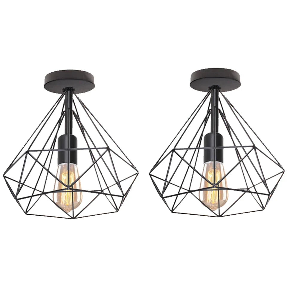 Plafonnier — Industriel rétro LED cage métal vintage luminaire