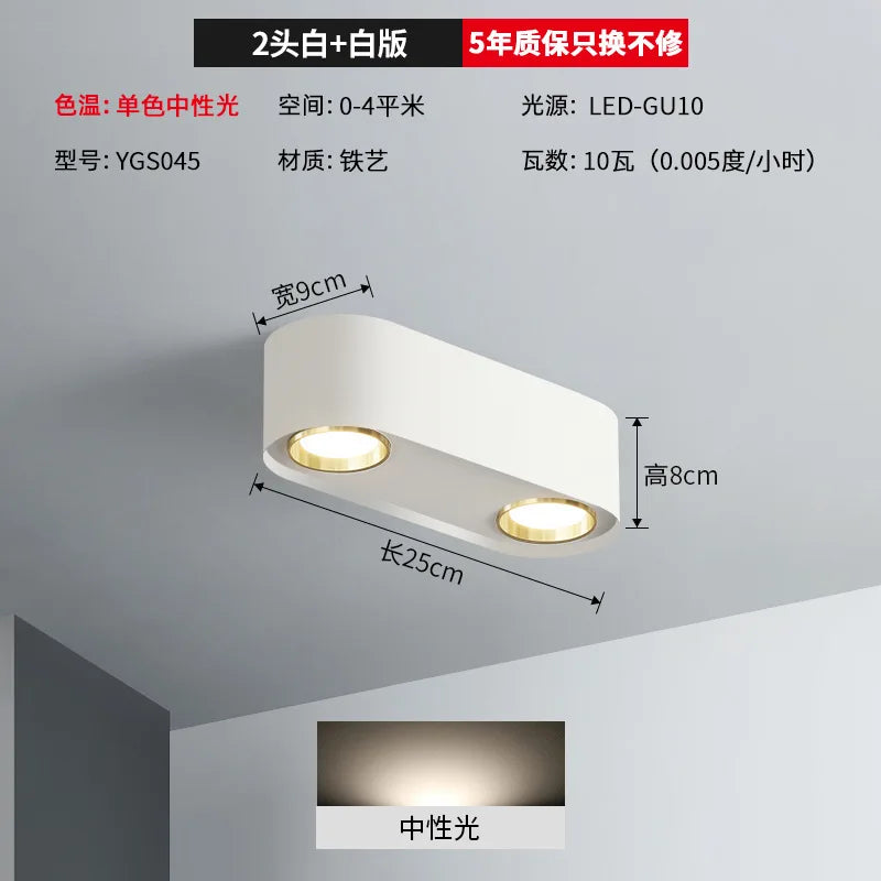 Plafonnier double tête pour éclairage intérieur et extérieur Malo Virgule en Verre - Une Présence de Verre Élégante