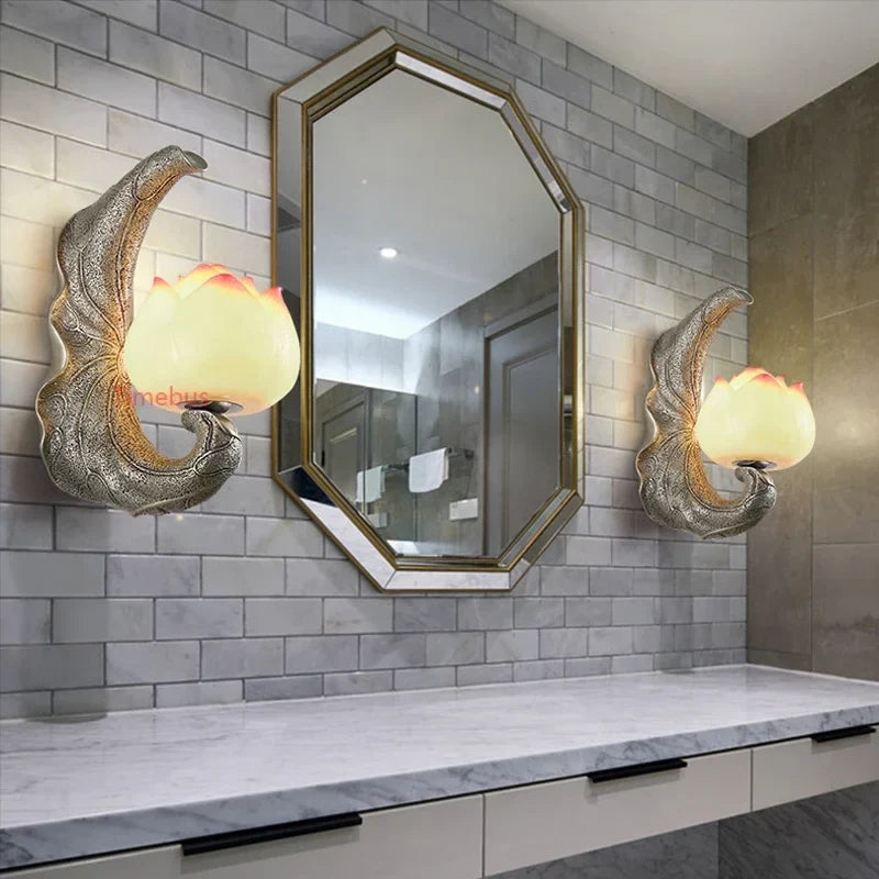 Applique murale — En verre coloré style chinois pour intérieur et balcon