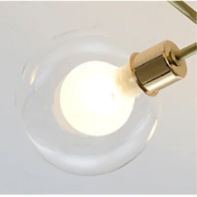 Plafonnier — Boule de verre nordique or noir pour salon chambre Hall suspension lampe décor à la maison éclairage Lustres Luminaires