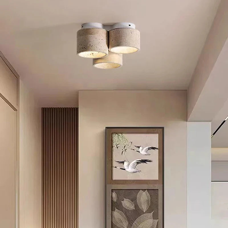 Plafonnier — En marbre naturel lampe suspendue pierre