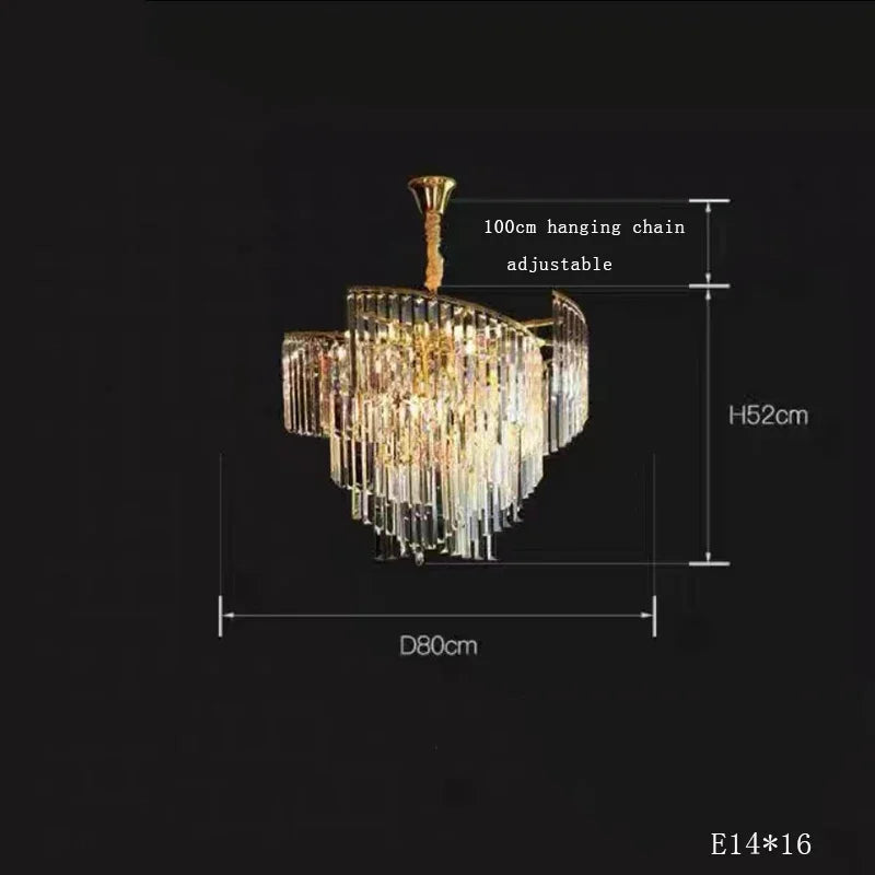 Lustre — En cristal design dimmable pour une ambiance élégante