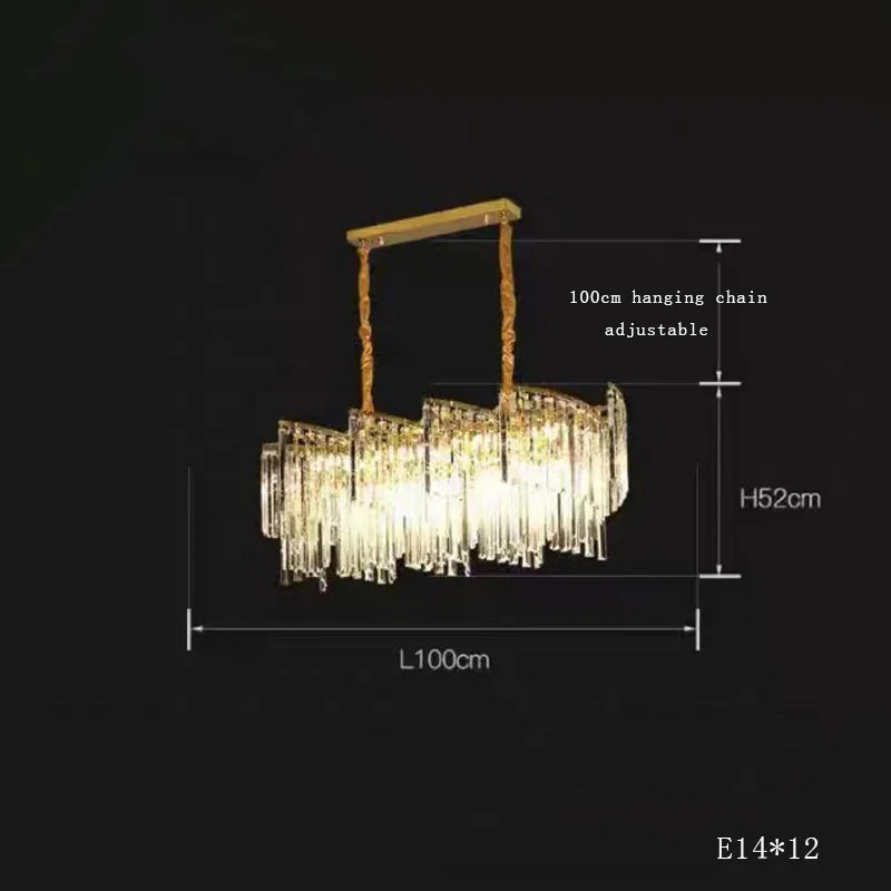 Lustre — En cristal design dimmable pour une ambiance élégante