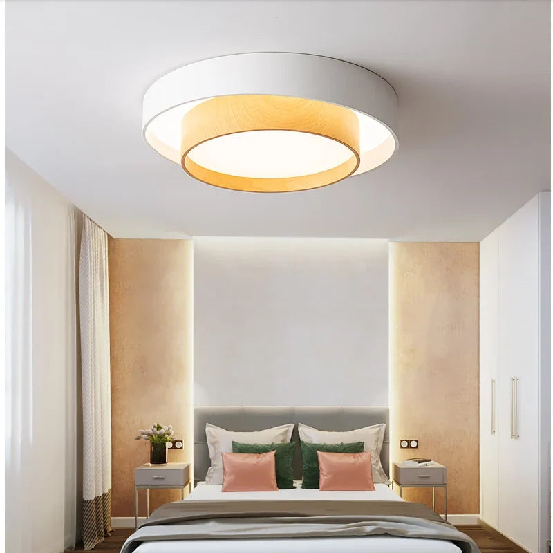 Plafonnier — LED en bois simple pour entrée et couloir