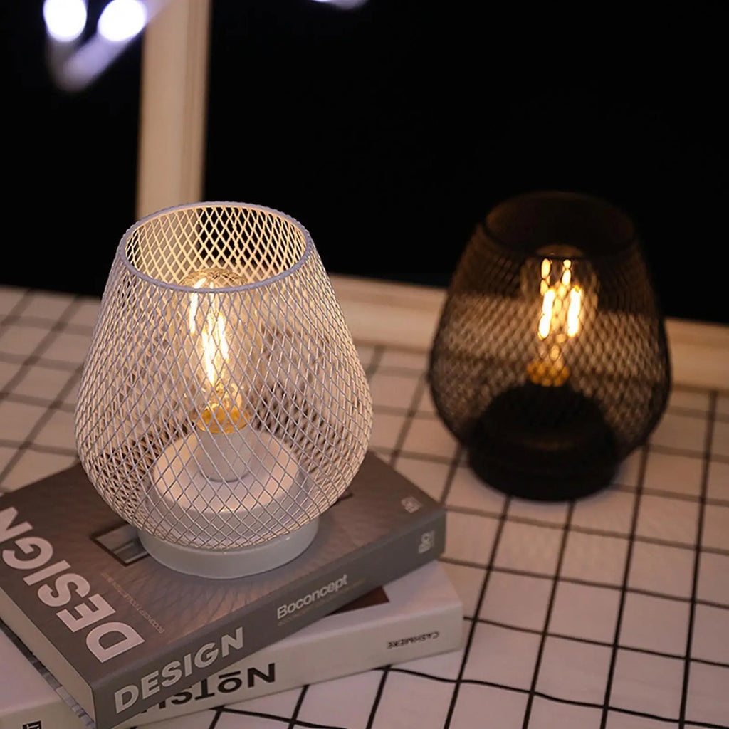 lampe cage métal led bougie sans fil mariage déco maison