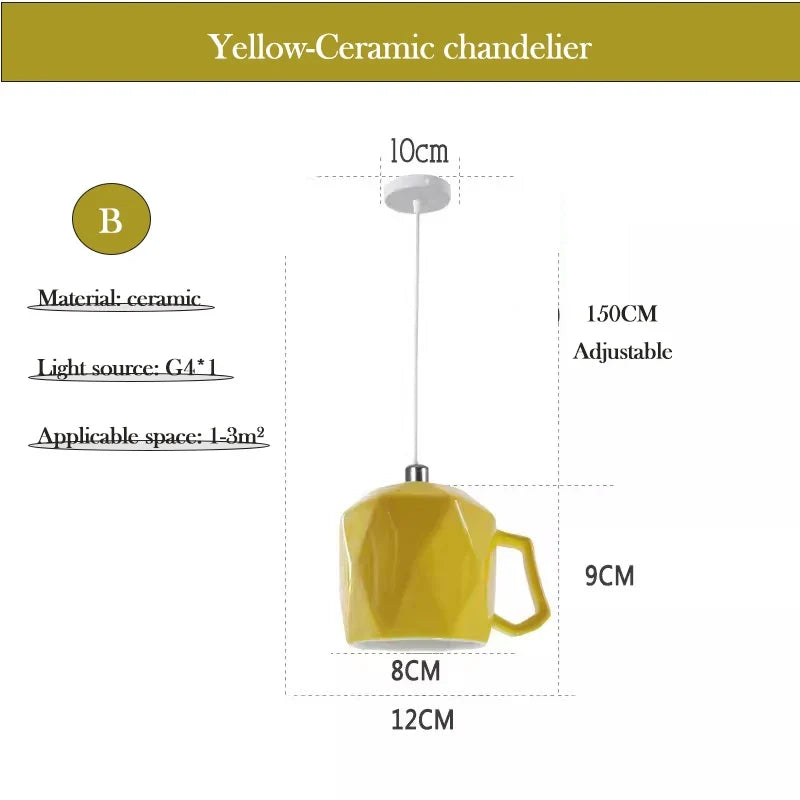 lampe de tasse en céramique style nordique minimaliste moderne