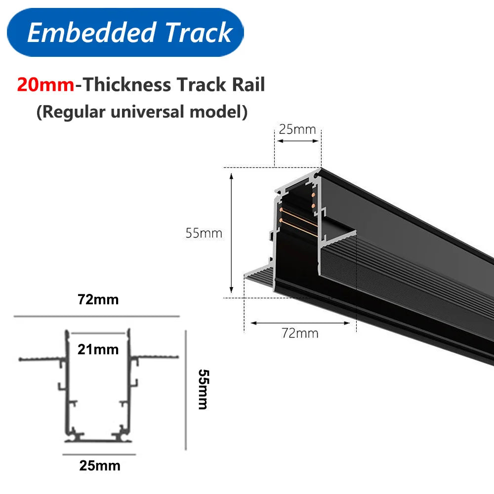 Luminaire — Rail d éclairage magnétique moderne pour intérieur en aluminium