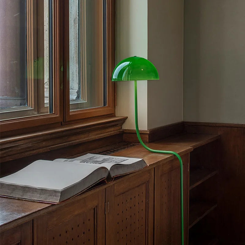 lampe à poser design en forme de germe de soja en verre