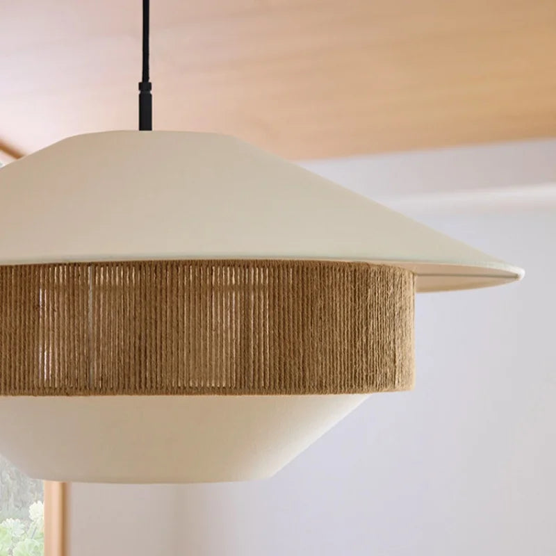 Suspension Vintage Charles Rivage en Corde de Chanvre