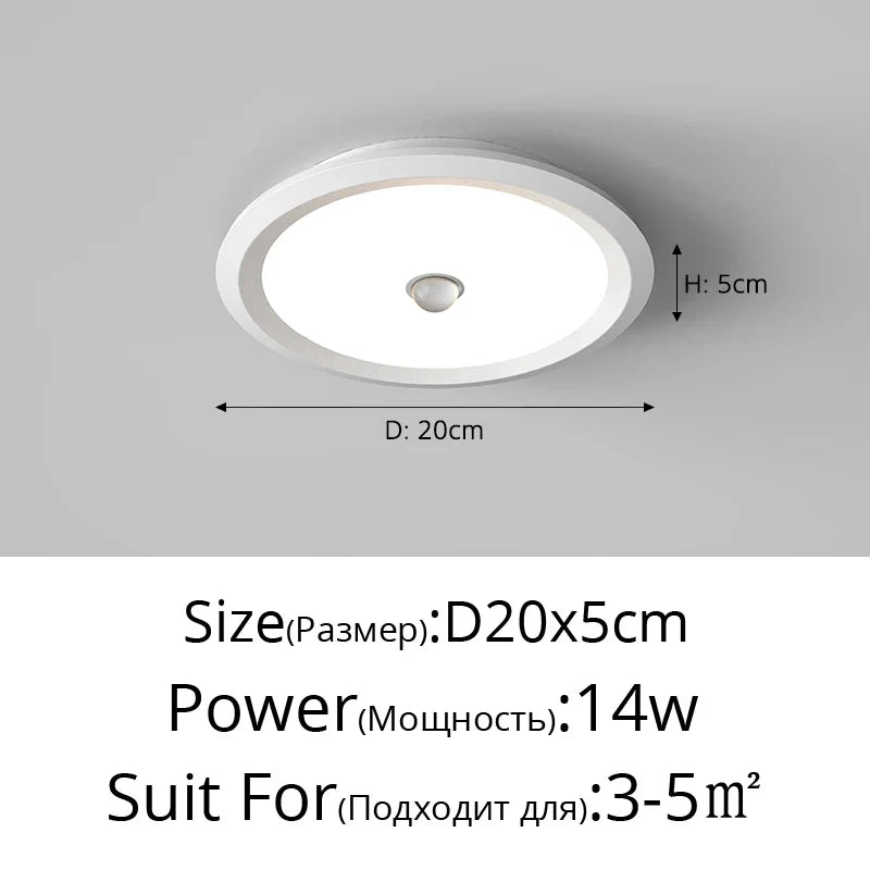 Plafonnier led ultra-mince avec capteur de corps humain Melchior Versant en Aluminium - Lignes Dessinées & Décor Raffiné