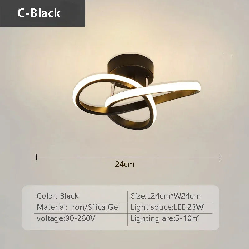 Plafonnier led moderne minimaliste pour allée entrée et escalier Bérénice Virgule - Une Présence Sobre et Élégante