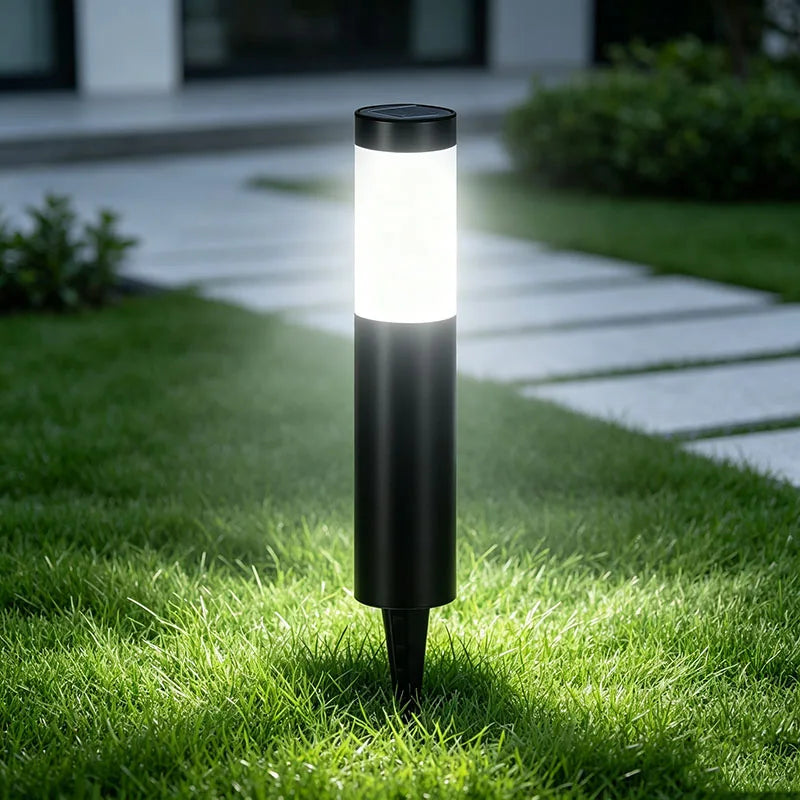 Borne solaire en acier inoxydable pour jardin et allée, IP65 – Stéliane
