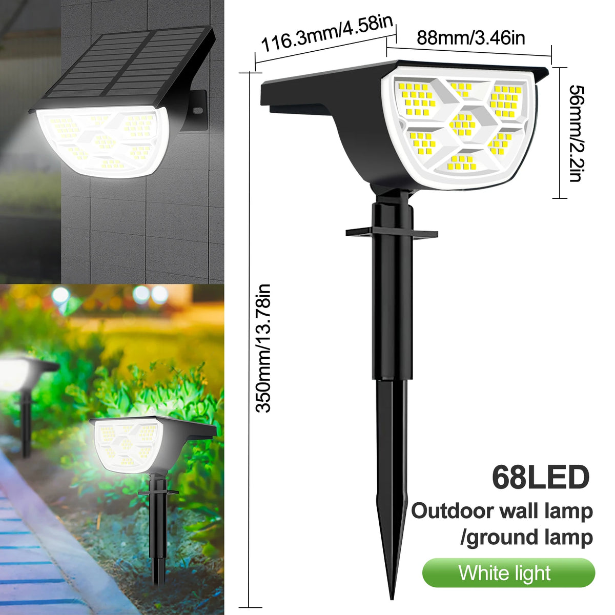 Spot solaire LED de jardin à trois modes, IP65 – Soléon