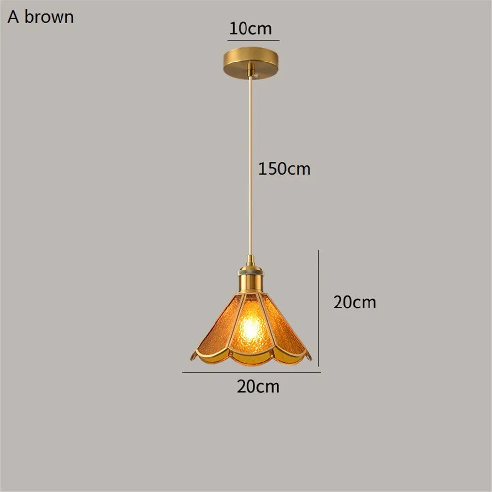 Suspension nordique vintage en laiton vitrail loft éclairage décoratif Émilien Clairière - Le Charme du Verre dans le Décor
