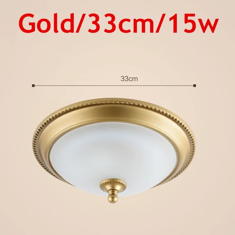 Plafonnier — Rond or/noir/Bronze plafonnier verre dépoli pour couloir salon cuisine LED lumineuse éclairage 110/220V