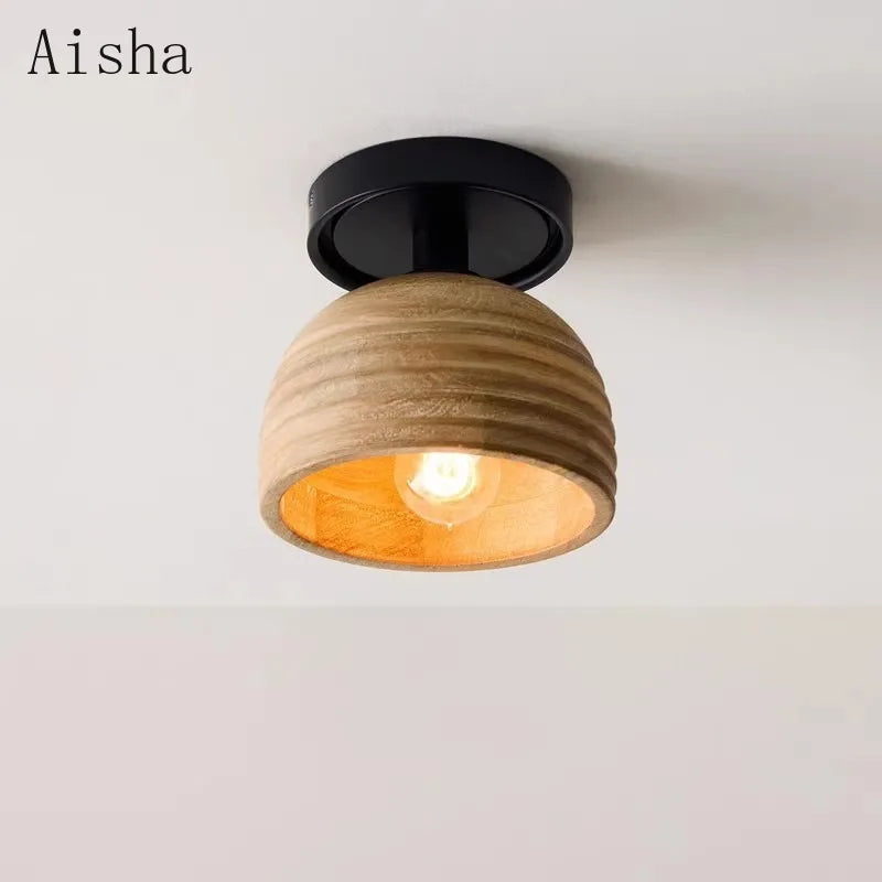 Plafonnier rétro en bois style américain pour décoration intérieure Loïs Récital - Le Charme du Bois au Quotidien
