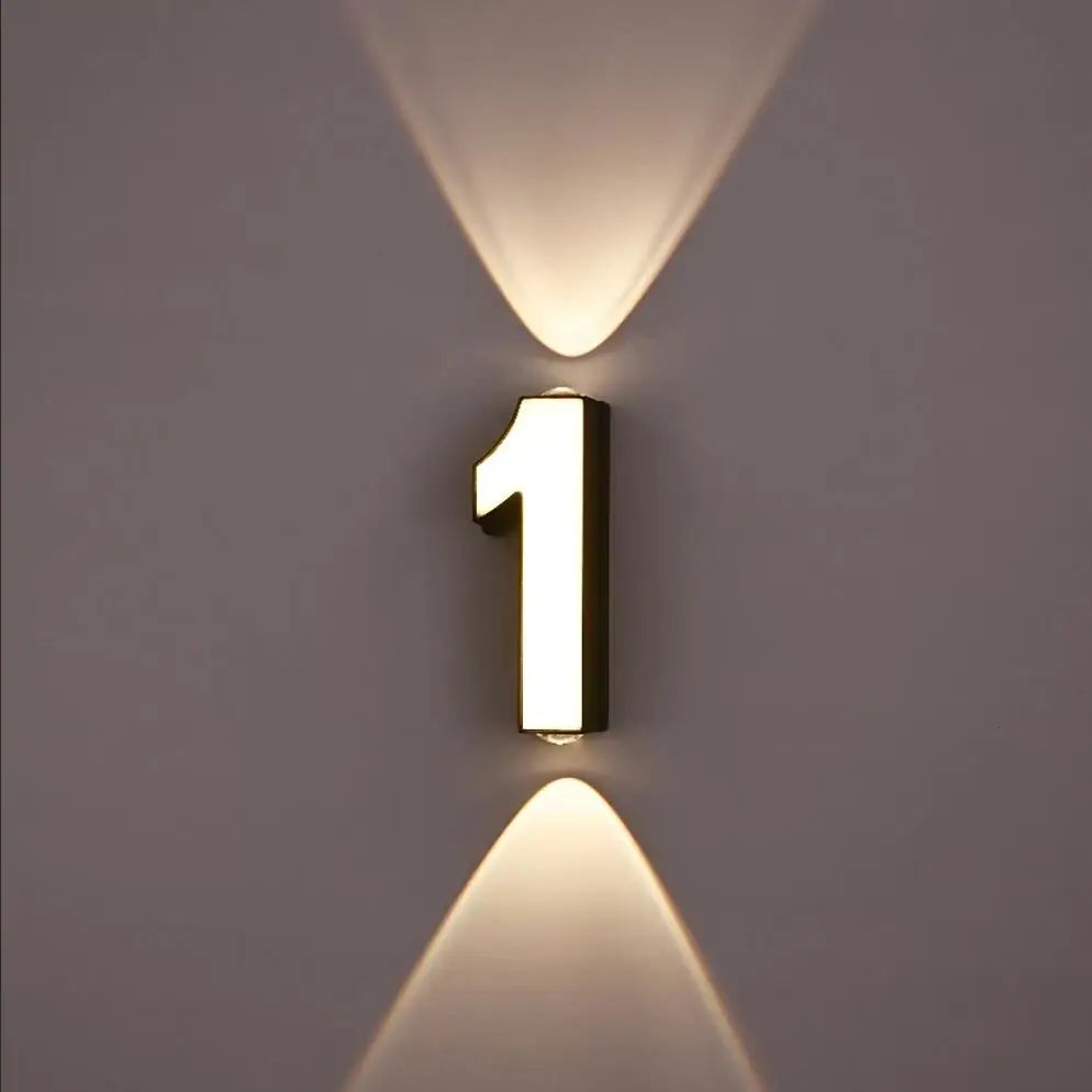Applique murale — LED numéro de chiffre intérieur et extérieur IP65 étanche moderne minimalisme Style aluminium porche lumières de jardin