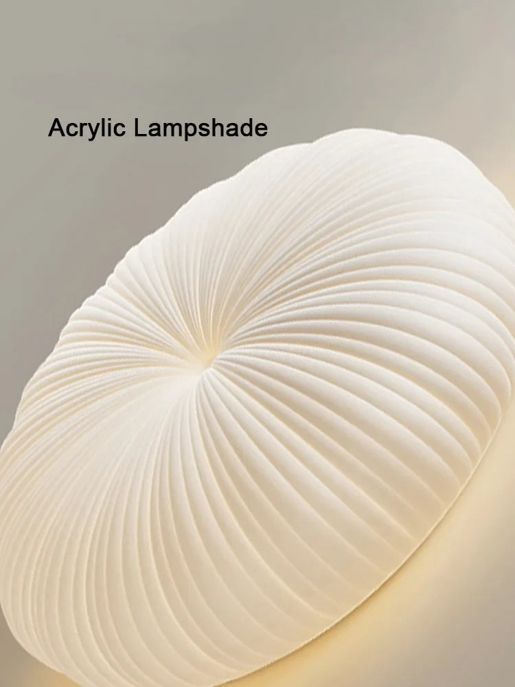 Plafonnier led moderne abat jour citrouille luminaire à intensité variable Léon Courbe - Présence Moderne & Harmonie Intérieure