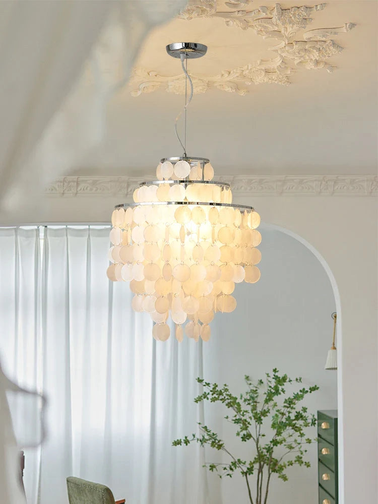 Lustre — En coquillage romantique avec carillon éolien style nordique décoratif