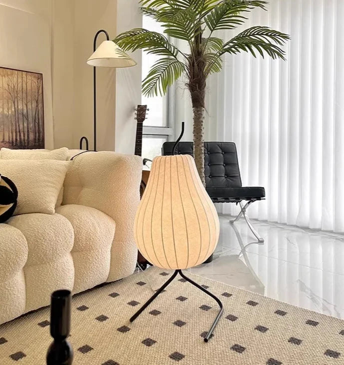 Lampe Japonaise Design Yuna Belvédère en Tissu - Une Touche Textile Raffinée