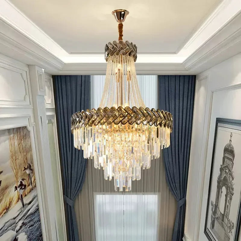 Lustre — LED en cristal design moderne pour villa duplex