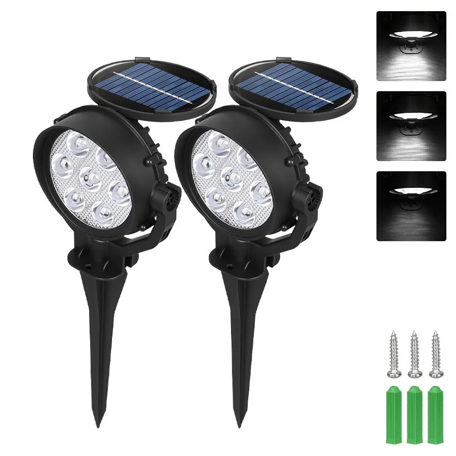 Spot solaire LED RVB à luminosité réglable pour jardin, IP65 – Chromélie