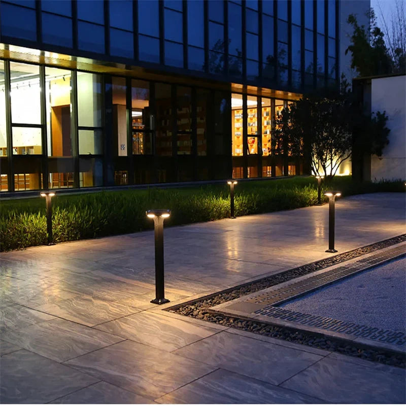 Borne de jardin LED étanche en aluminium, version solaire à silicium monocristallin ou filaire – Aurévia