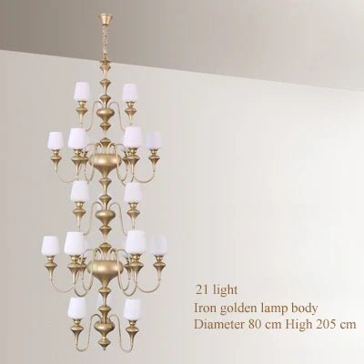 Lustre — À LED en cuivre noir pour décoration d'hôtel élégant