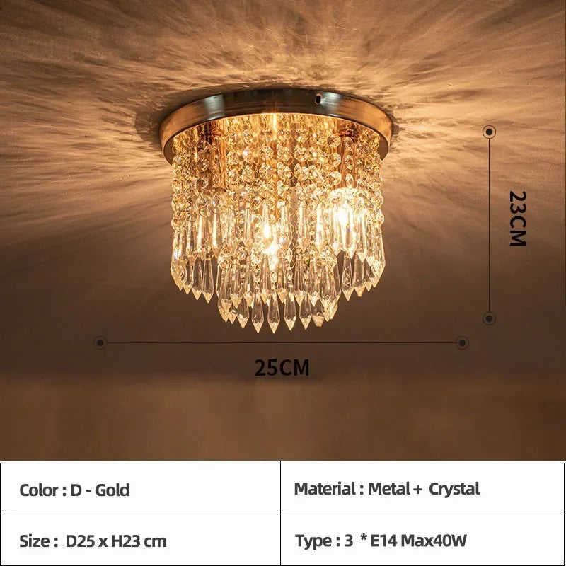 Plafonnier — LED en bois style bohème moderne avec cristal élégant