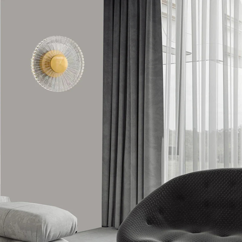 Applique murale — LED design en acrylique et laiton doré pour intérieur