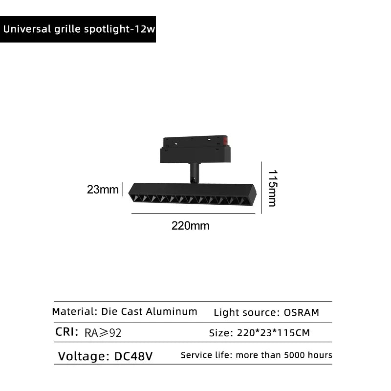 lampe led magnétique intensité variable sans bordure rails surface zigbee
