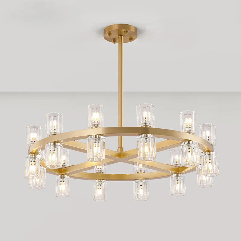 Lustre — Moderne en cuivre LED avec cristaux pour hôtel et foyer